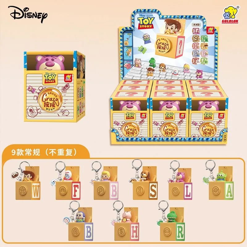 Disney Toy Story Stress Relief Keychain Blind Box Genuine Keyboard Keycap Fun Pendant Clicking Sound Design Trendy Collectible