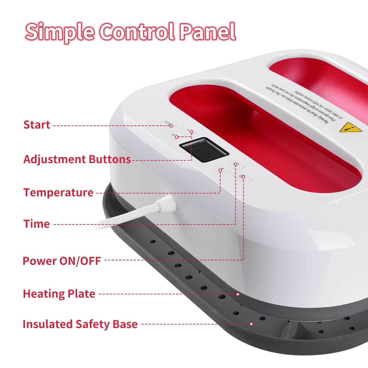 Sublimation DTF Textile Heat Press Machine for T-Shirts Hot Press 9 Inch Iron Heating Press for Sublimation HTV Vinyl Shirt Tool
