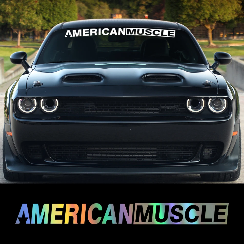 American Muscle Car Windshield Sticker Front Window Decor Vinyl Film Decal For Challenger Mustang Camaro Auto Tuning Accessories