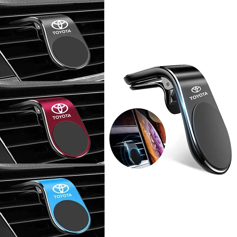 Metal Magnetic Car Phone Holder Accessories For Toyota Fortuner Chr Aqua Prius Yaris Trd Corolla Camry Rav4 GR Sport