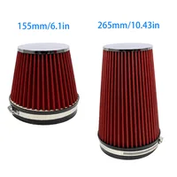 Filtro de aire de admisión de 6 pulgadas, 155mm, 265mm, corto, largo, alto flujo, rendimiento de carreras, filtro de aire cónico para KN, accesorios de coche