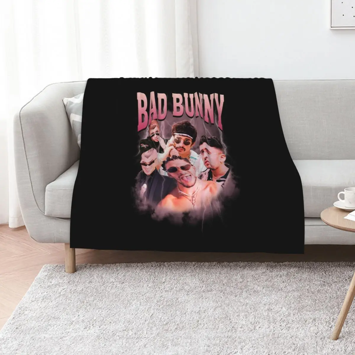 Bad Bunny Throw Blanket Plush Soft Plush Plaid Personalized Gift For Baby Luxury Shaggy Blankets