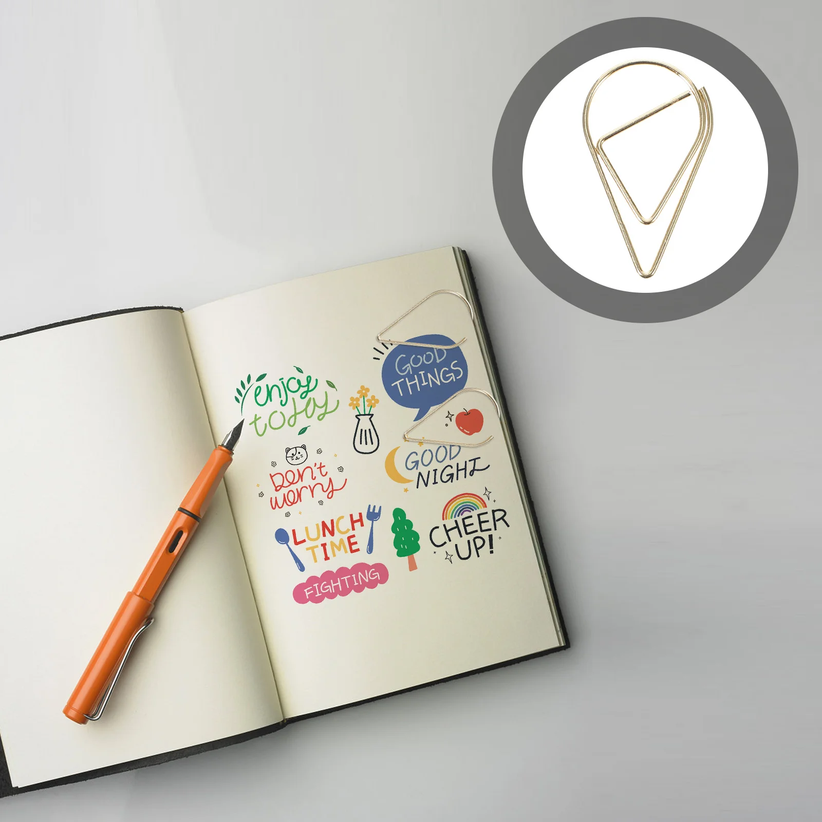 

10Pcs Water Drop Metal Paper Clips Dripping Shaped Pins Office Clips Decorative Small Steel Multi-Use Paper Pin