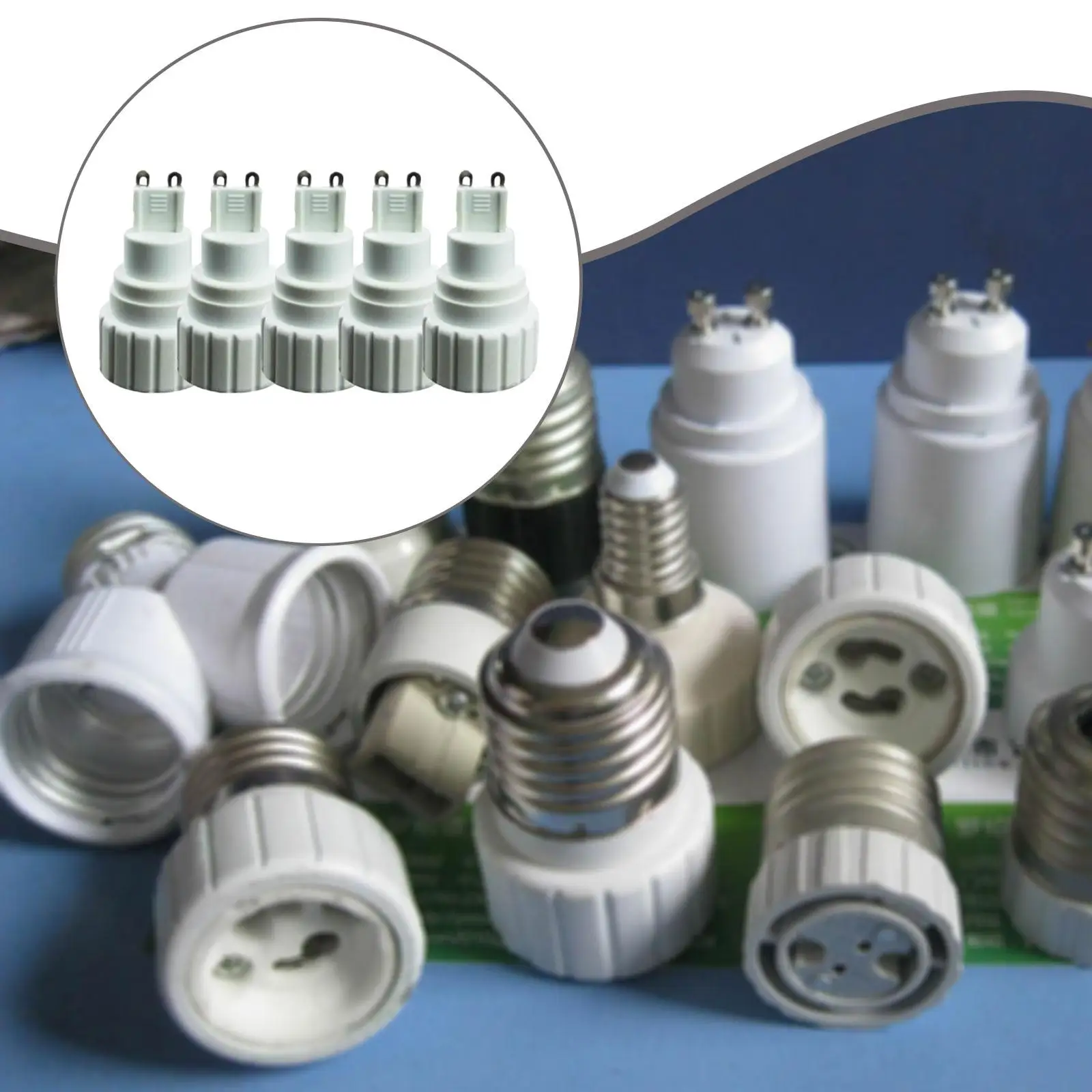 5x to Gu10 Adapter Easy Install Premium Direct Replaces Sturdy Practical Bulb Holder Accessory to Gu10 Socket Converter