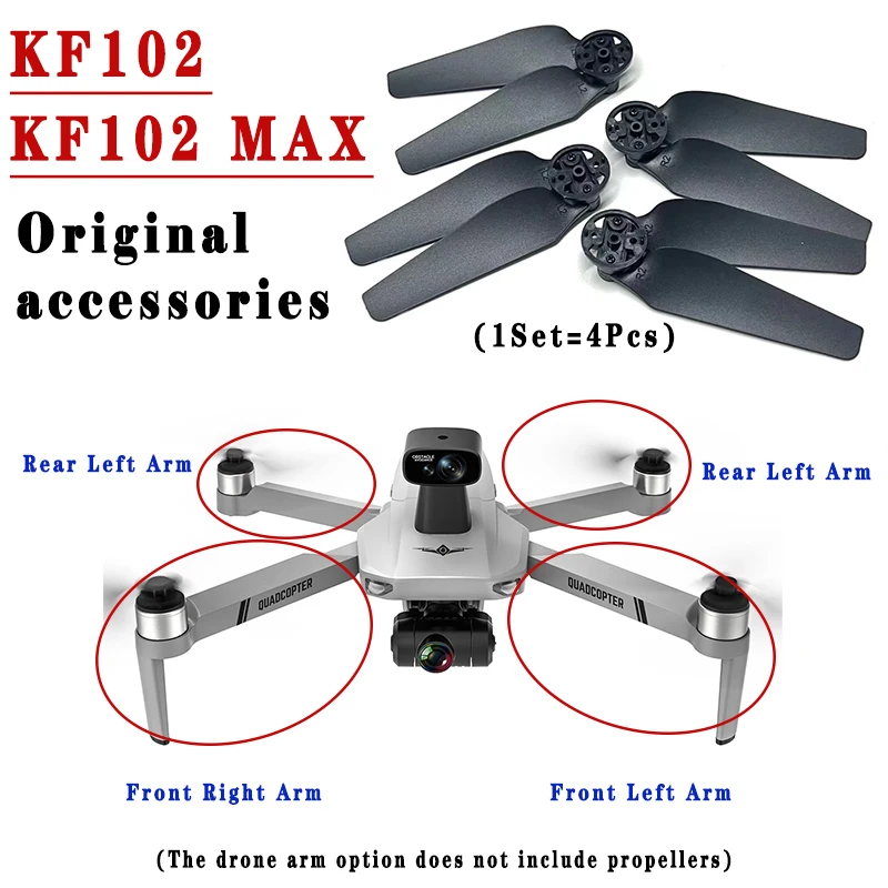 Original KF102 Max Propellers For KF102 Drone Replacement Blades Paddles For KF102 Drone Arm Dron Accessories Parts