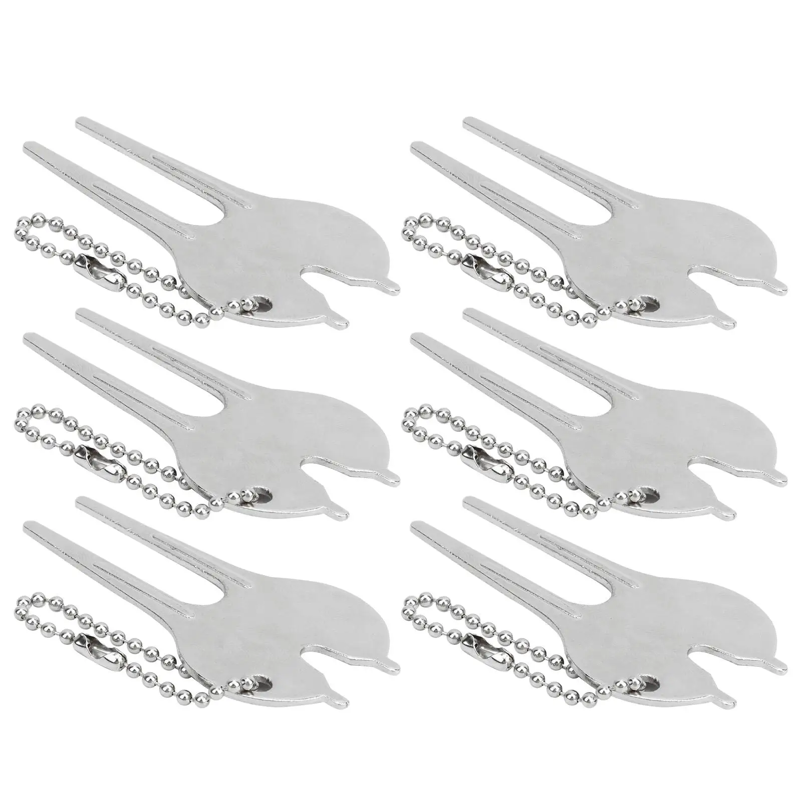 6 قطعة أداة جولف خضراء ديفت سبائك الزنك إصلاح الحديقة شوكة الكرة ماركر الملحقات للاعبي الغولف