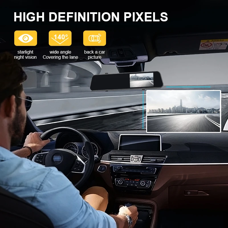 2 كاميرا داش كام 1080P جهاز تسجيل فيديو رقمي للسيارات الجبهة الخلفية للرؤية الليلية مسجل فيديو داشكام شاشة ركن السيارة