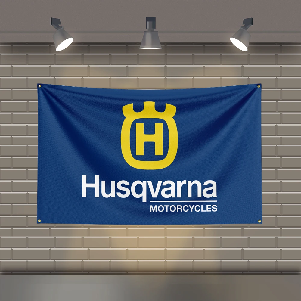3x5 Ft H-Husqvarnas Flag Polyester Printed Mechanical Tool Flags for Room Garage Decor