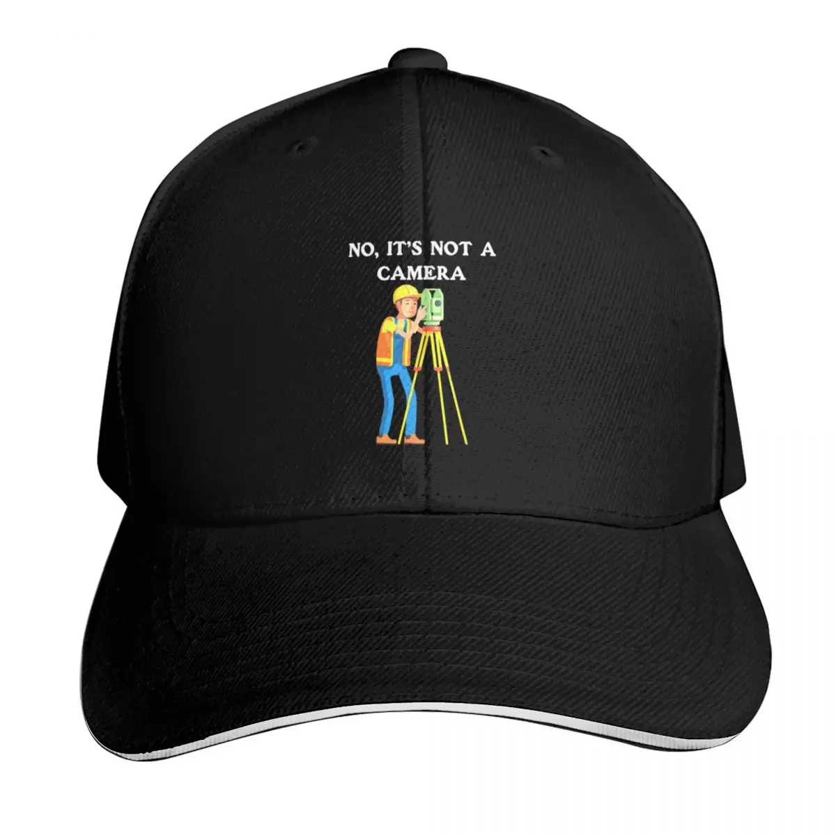 No It's not a camera - for surveyor lovers Baseball Cap Curved Brim Classic Fit Low Profile Unstructured Unisex for Men Women