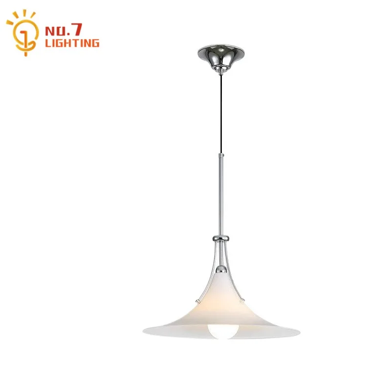 

French Medieval Restaurant Pendant Lights LED E27 Iron Art Glass Chrome Hanging Lamp Home Decor Kitchen Table Living/Dining Room