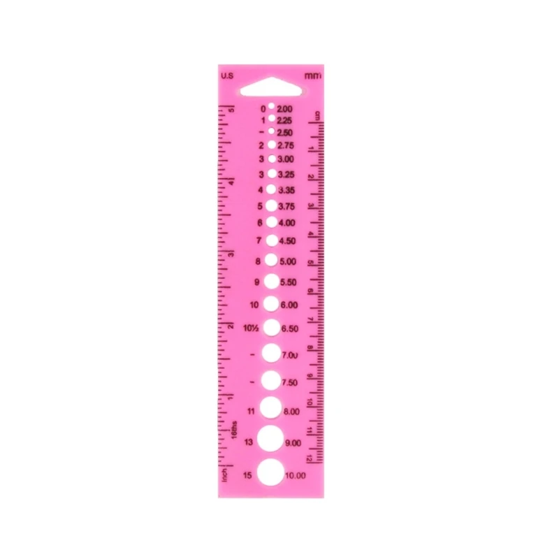 Multifunctional Knitting Needle Gauge Ruler Knitting Needle Measuring Tool Knitting Measuring Ruler Needle Sizing Tool