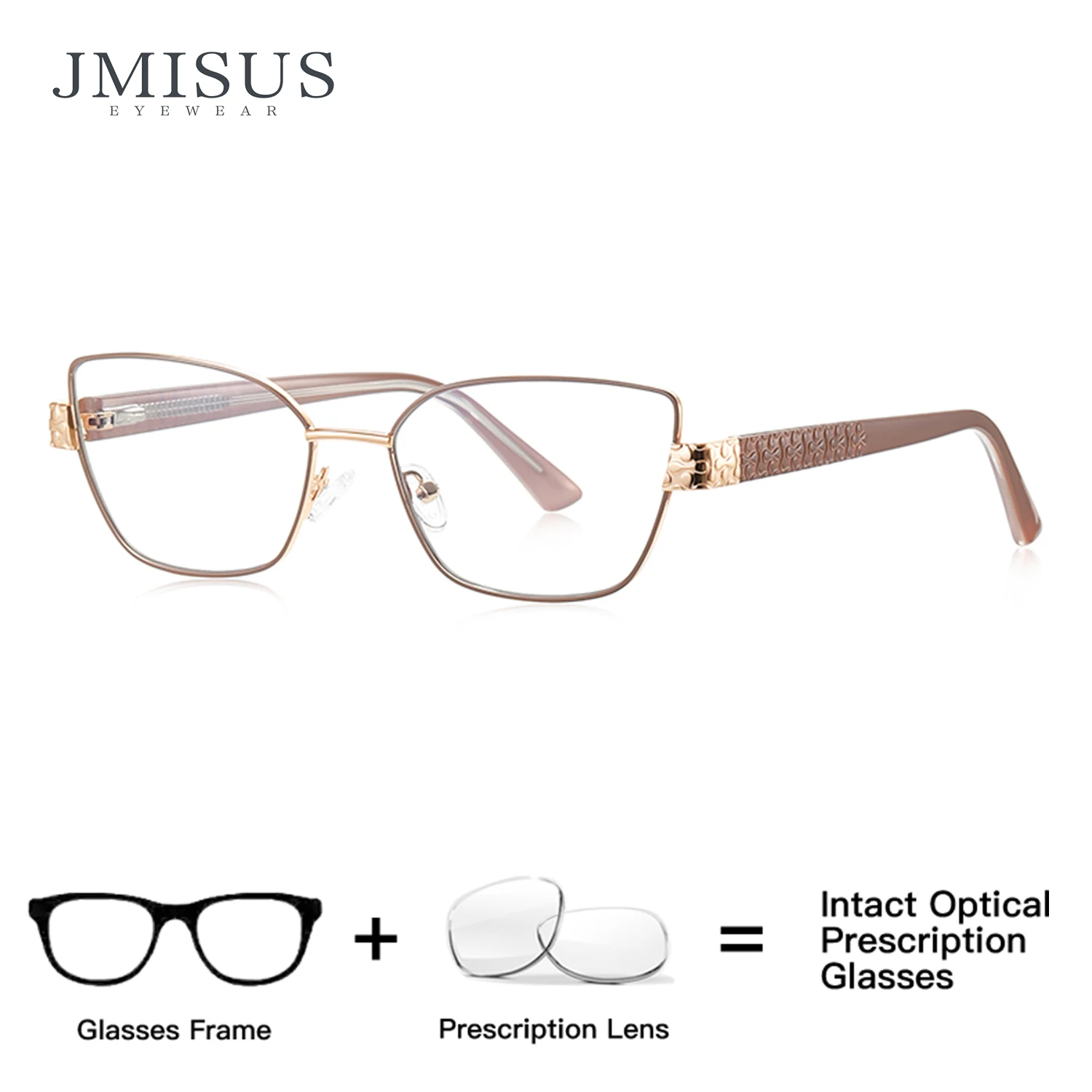 

JMISUS 2025 New Arrivals Cateye Prescription Eyeglass Women High-quality Metal Blue Light Blocking Photochromic Optical Glasses
