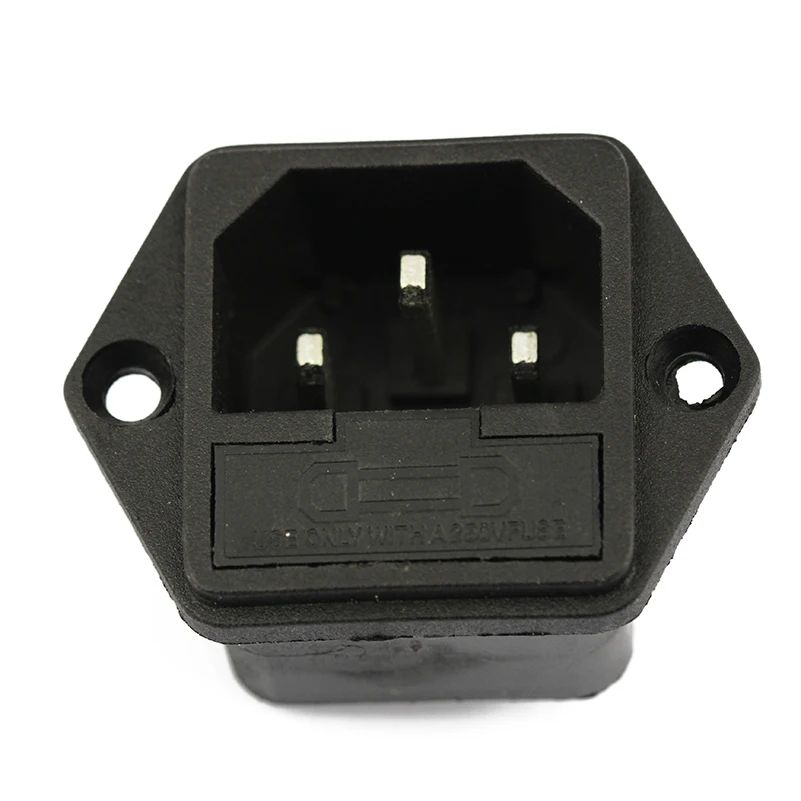 2pcs AC Socket Adapter 10A/250V SP-862 3 PIN 2 in 1 AC Power Socket Connector AC With Fuse Holder