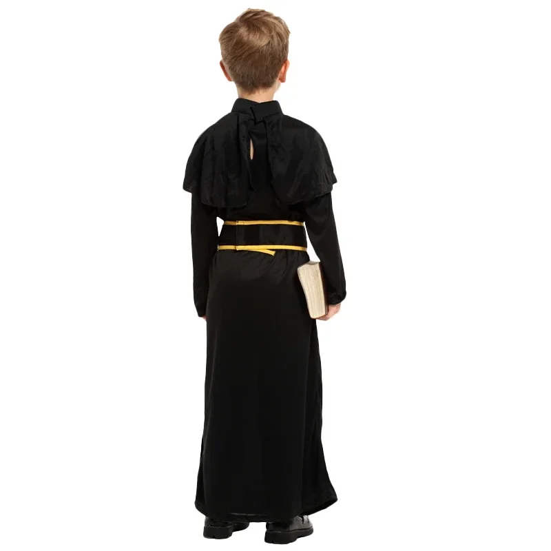 Abito medievale di Halloween Cosplay per padre bambini Sacerdote Suora Set di costumi missionari Abito per bambini MN3
