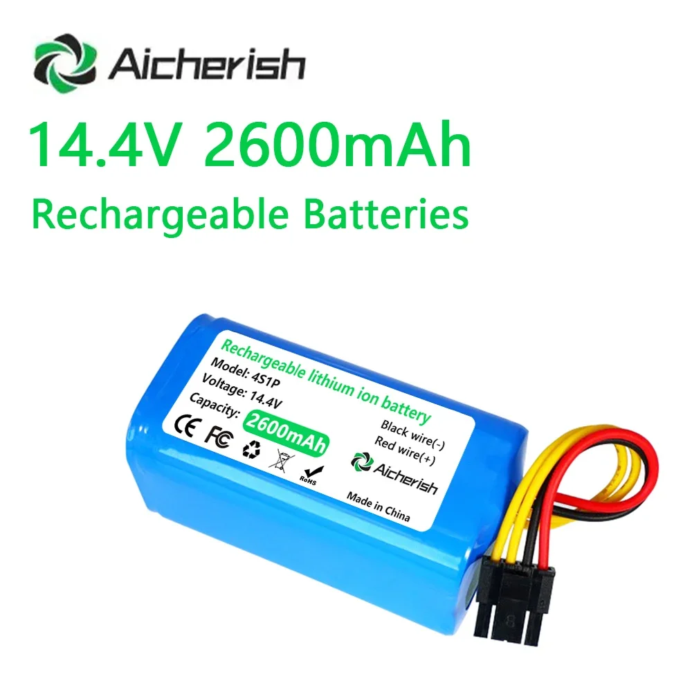 

New 14.4V 2600mAh Lithium ion Battery,For Cecotec Conga 1290 1390 1490 1590 Robot Vacuum Cleaner Replacement battery