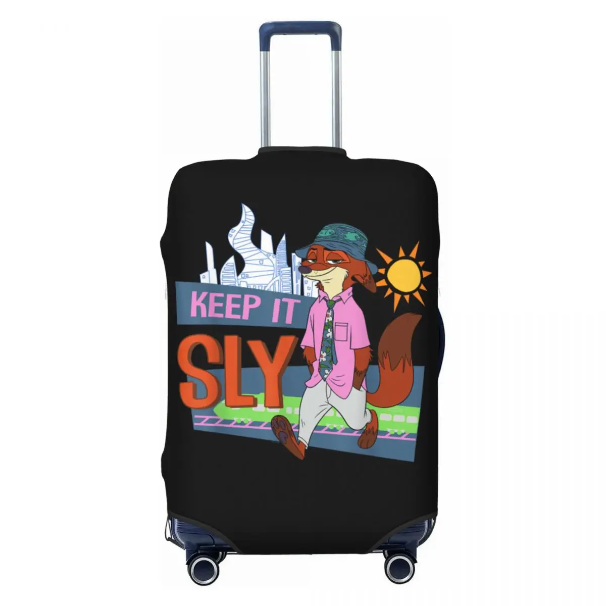 

Zootopia 2 Nick Wilde Keep It Sly Funny Quote Suitcase Cover Strectch Travel Protector Luggage Case Flight