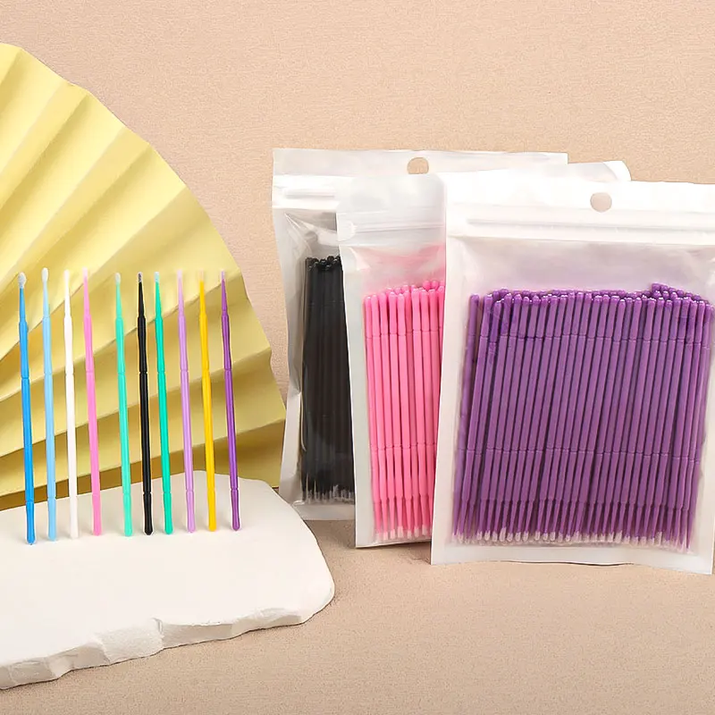 100 قطعة المتاح رمش فرشاة نظيفة لاش تمديد مايكرو فرشاة الحاجب مشط عصي الماسكارا قضيب فرشاة صغيرة أدوات ماكياج