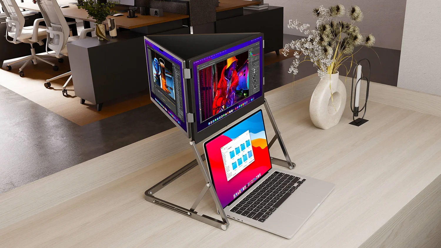 OEM Laptop Display Portable Screen Extender Dual Triple Quad Four  Tri Screen Monitor for Laptop 15.6 Inch 1080P LCD TYPE C