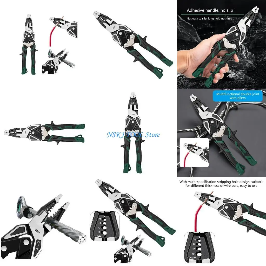 

L8RC Multifunctional Wire Stripper Pliers For Electrical Engineers Cable Cutters Quick Striper Wire Stripper 9Inch