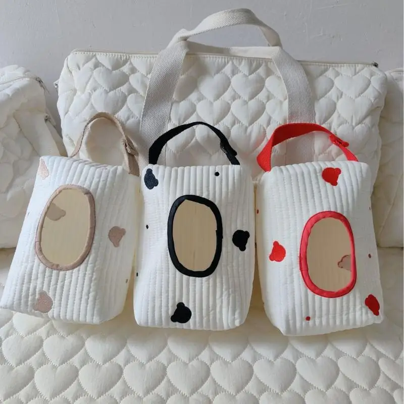 【Simple Portable Fabric Tissue Box Car Hanging Wet Wipes Case Storage Pouch Multifunctional Paper Holder Napkin Organizer】 view 4