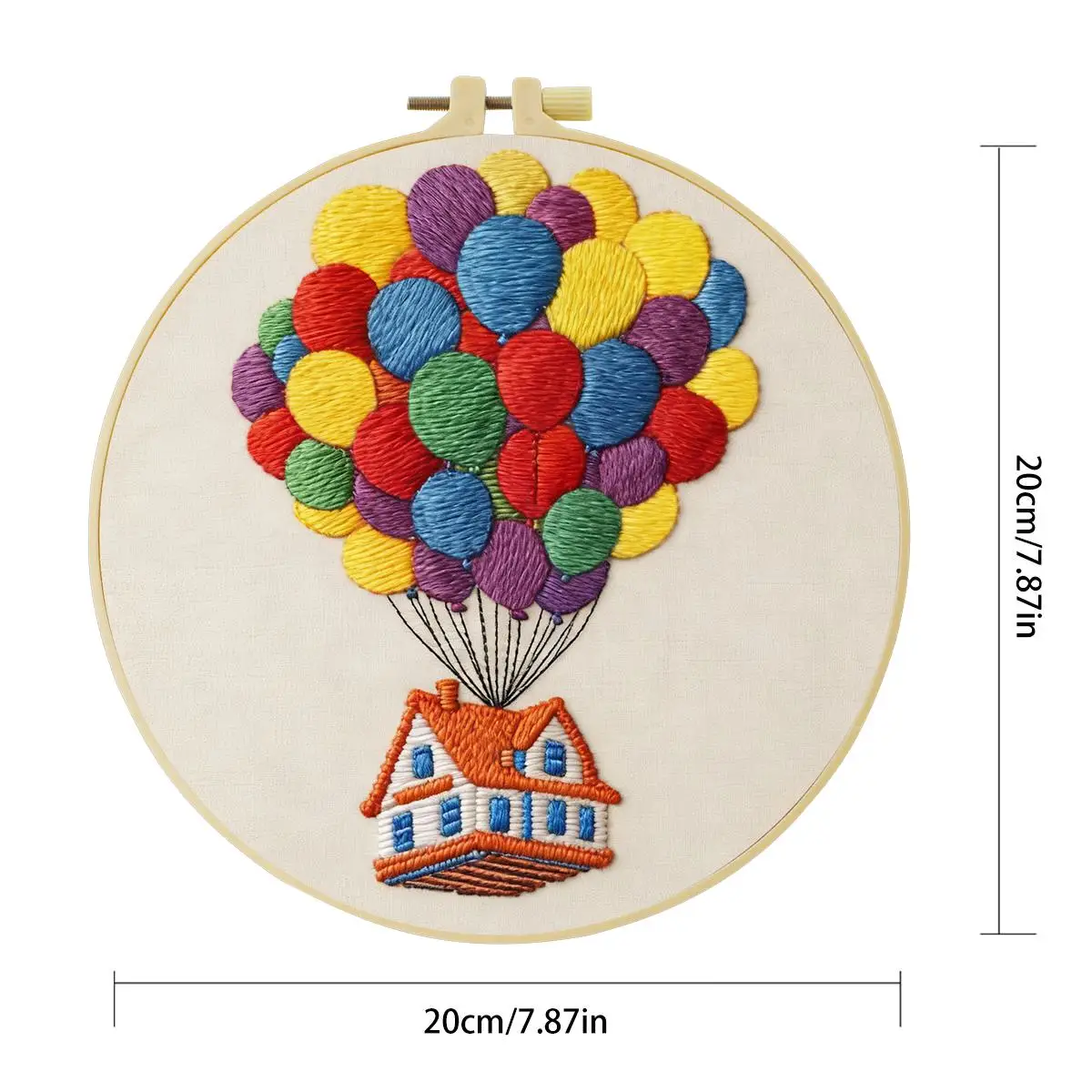 1 Stück 20X20CM/15X15CM 7,87/6,3 Zoll Heißluftballon-Stickerei-Starter-Kit DIY-Kit DIY-Stickerei-Set Handarbeiten Heimdekoration – Detail 3