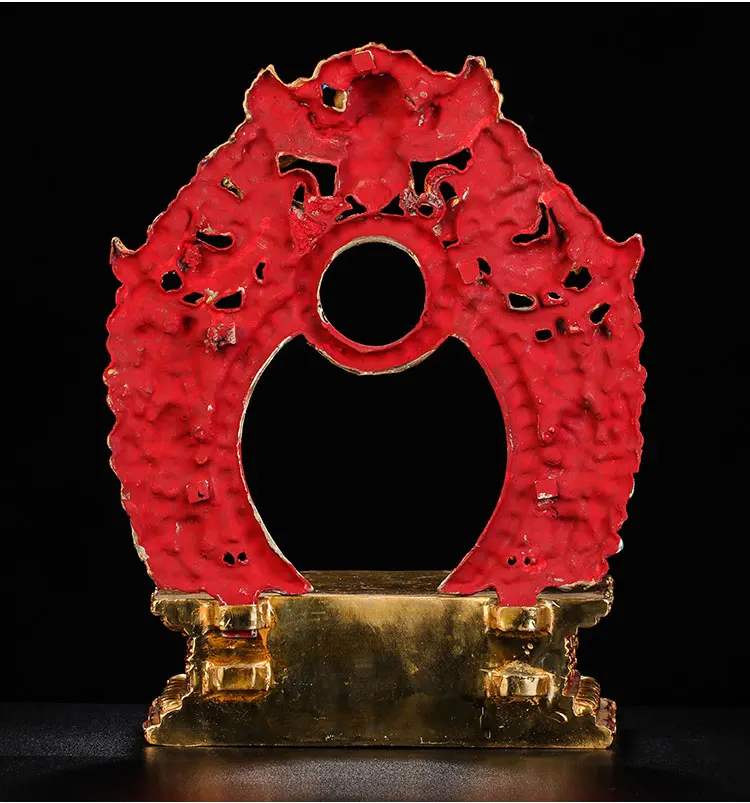 36 سنتيمتر كبير التبت البوذية عالية الجودة بوذا مذبح اللون اللوحة التذهيب النحاس سوبانا جارودا بوذا تمثال الإلهي #5