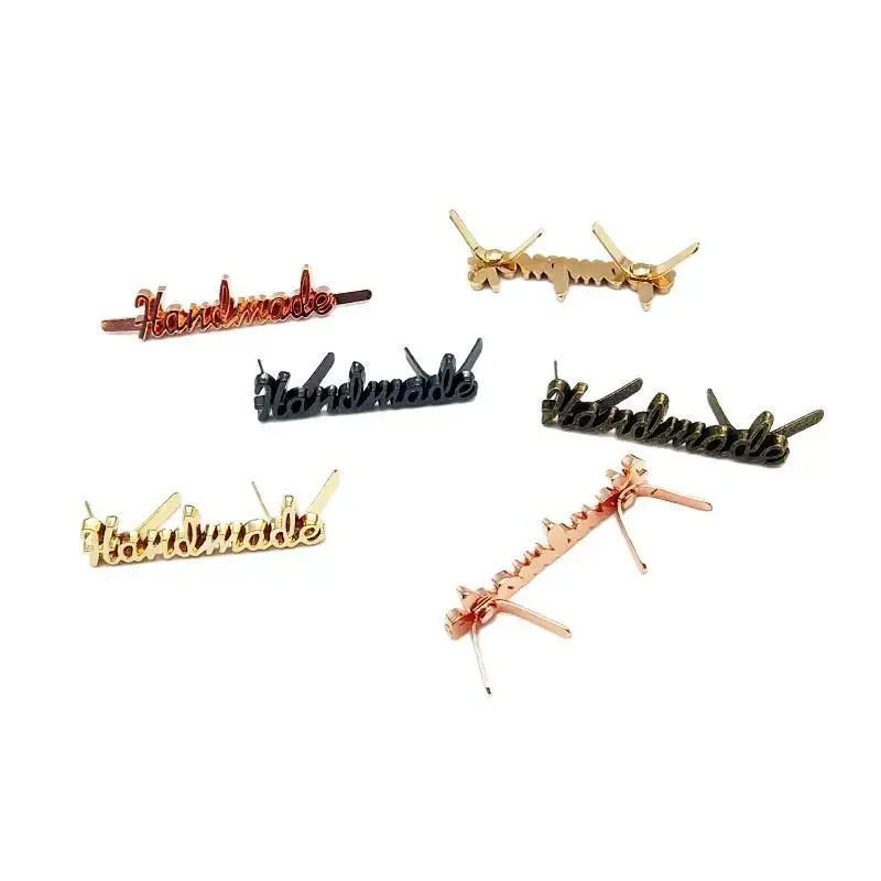 10Pcs Handmade Letter Metal Labels DIY Craft Handmade Sewing Decoration Labels Tags For Jeans Shoes Bags Hand Made Labels Tag view 2