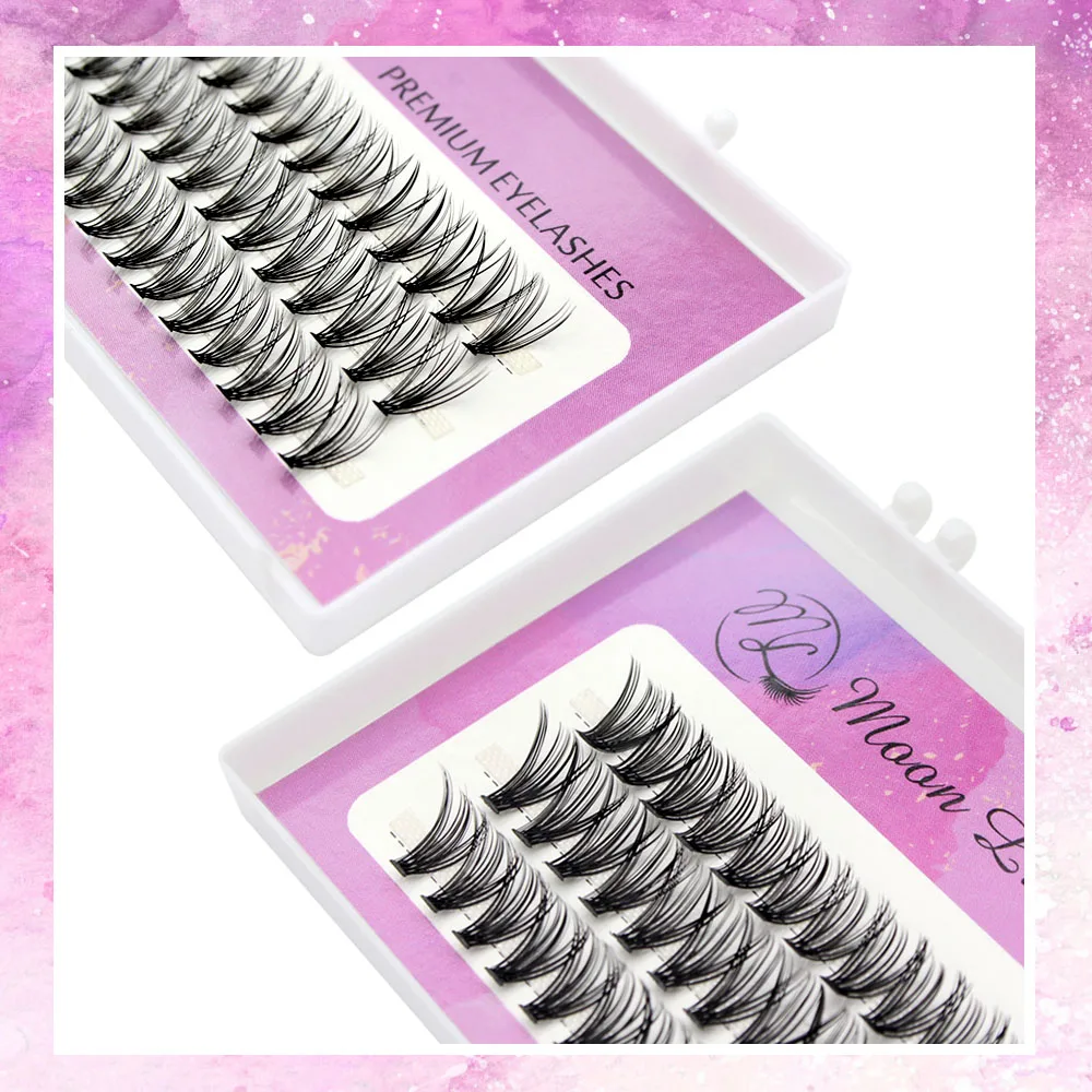 Moonlily High Quality Professional Artificial Natural Mink Eyelashes 20D 30D Single Cluster False Lashes Grafted Makeup Bundles