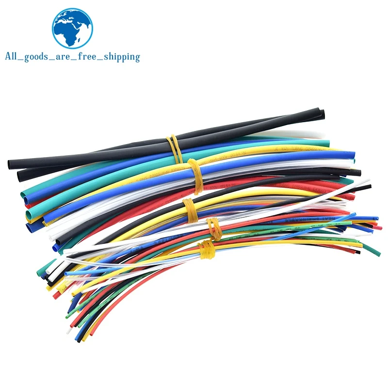 TZT New Electric Unit 70pcs Flame Retardant Durable 7 Color Assorted Colors Ratio 2:1 Polyolefin Heat Shrink Tubing Tube Kits