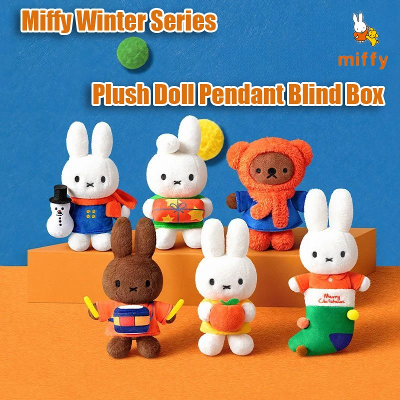

Kawaii Miffy Plush Keychain Cartoon Winter Series Blind Box Toys Creative Bag Doll Pendant Dopamine Anime Accessories Girl Gifts