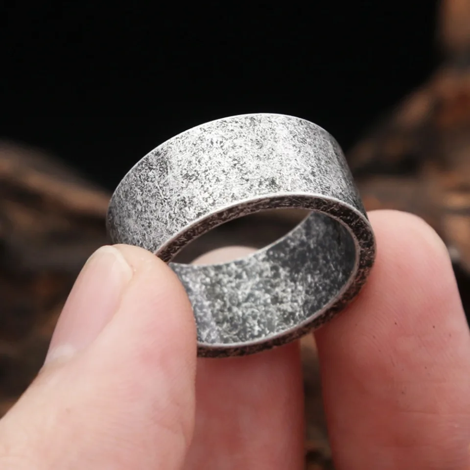 New Antique Silver Color Simple Rings For Men Women 316L Stainless Steel Punk Hip Hop Fashion Couple Ring Charm Party Jewelry