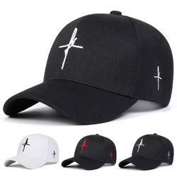 Unisex Personality Cross Embroidery Baseball Caps Spring Autumn Outdoor Adjustable Casual Hats Sunscreen Hat