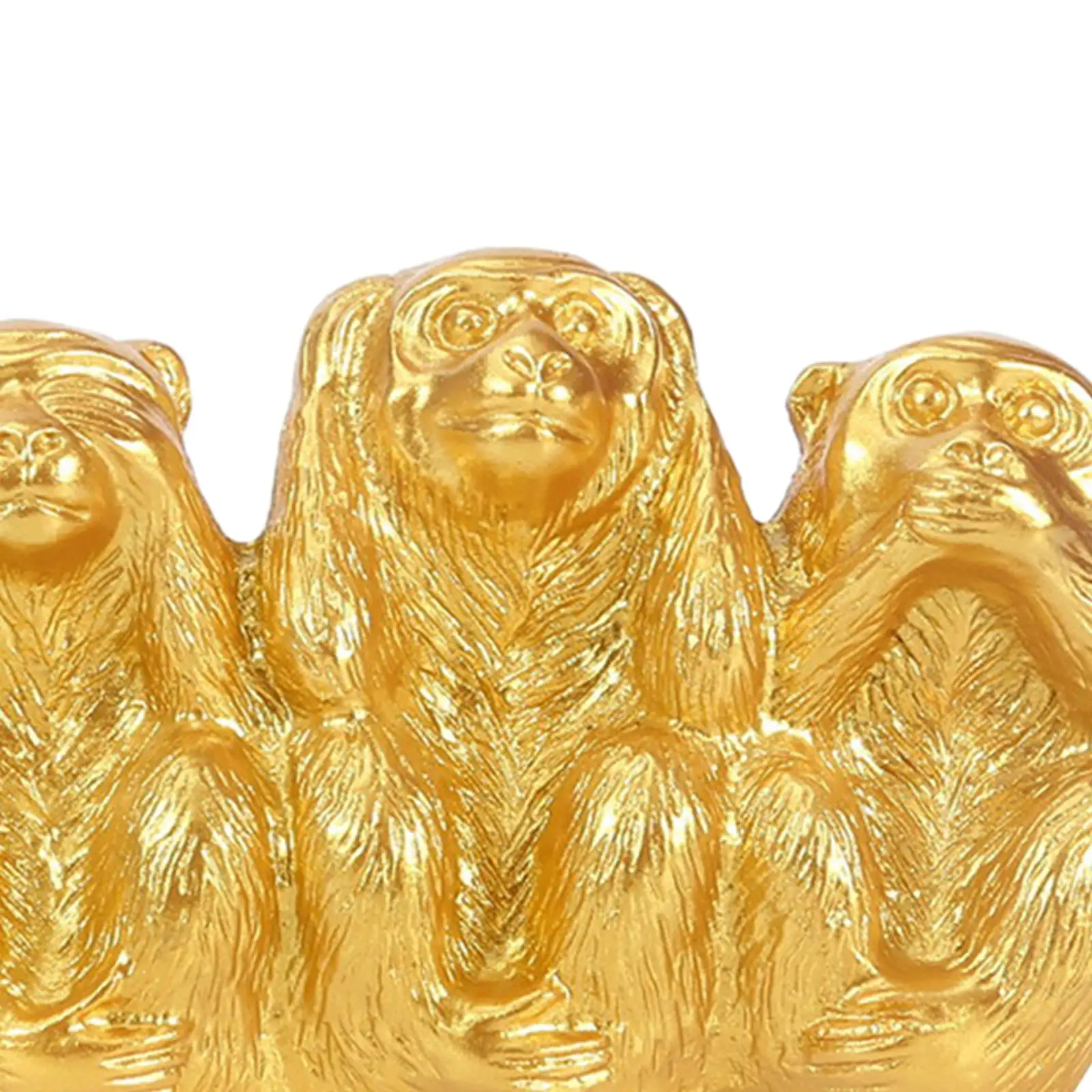 Resin Monkey Sculpture Hear No Evil See No Evil Speak No Evil Figurine for Shelf Desk Fengshui Home Decor