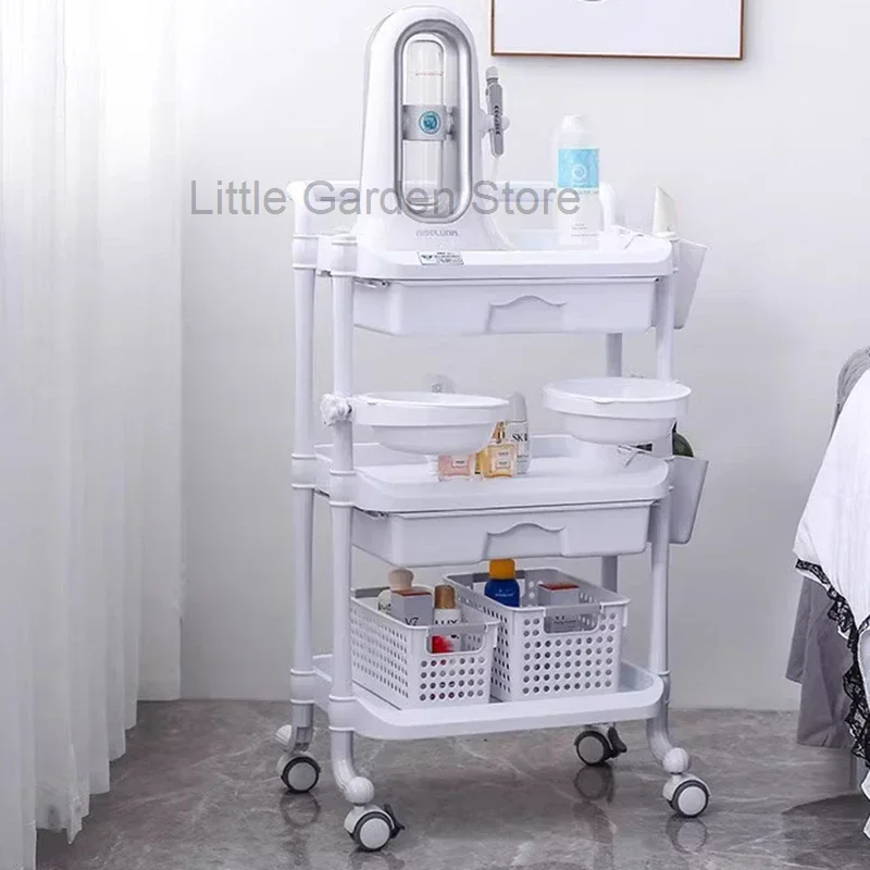 Barbershop Manicure Beautify Salon Trolley Multifunction Tool Cart Nordic Salon Trolley Carrello Attrezzi Beauty Furniture HYST