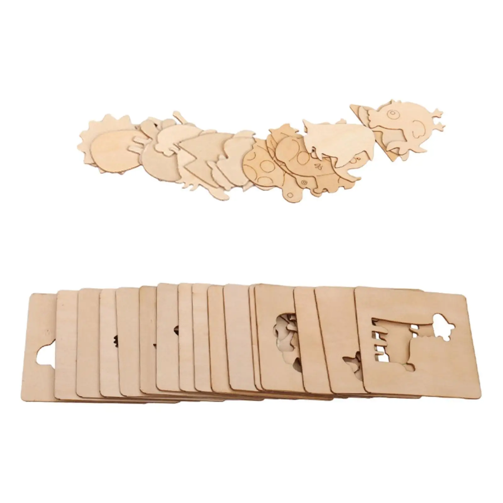 20Pcs Kids Wooden Drawing Stencils, Drawing Boards Stencils,