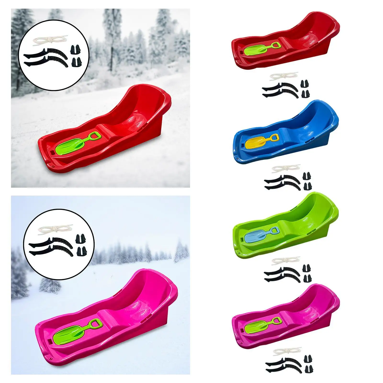 92cm Winter Snow Sled Multifunction Accessories Sand Sliding Sledge for Backyard Garden Skiing Holiday Multicolor Snow Toy
