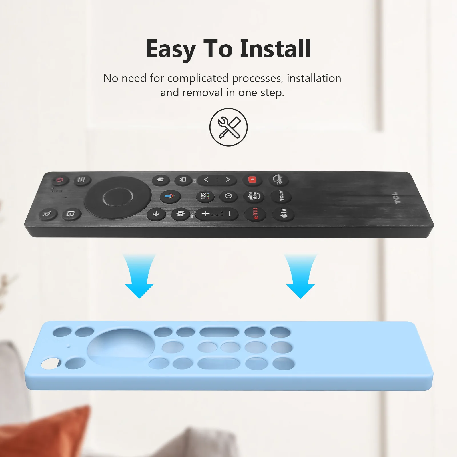 حافظة واقية من السيليكون لتلفزيون TCL RC923A / RC813A غطاء لجهاز التحكم عن بعد ناعم مضاد للسقوط غطاء جهاز التحكم عن بعد للتلفاز مع حبل معلق #4