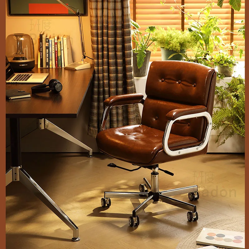 Luxury Designer Office Chair Leather Comfortable Computer Relaxing Office Chair Nordic Backrest Sillas De Oficina Home Furniture