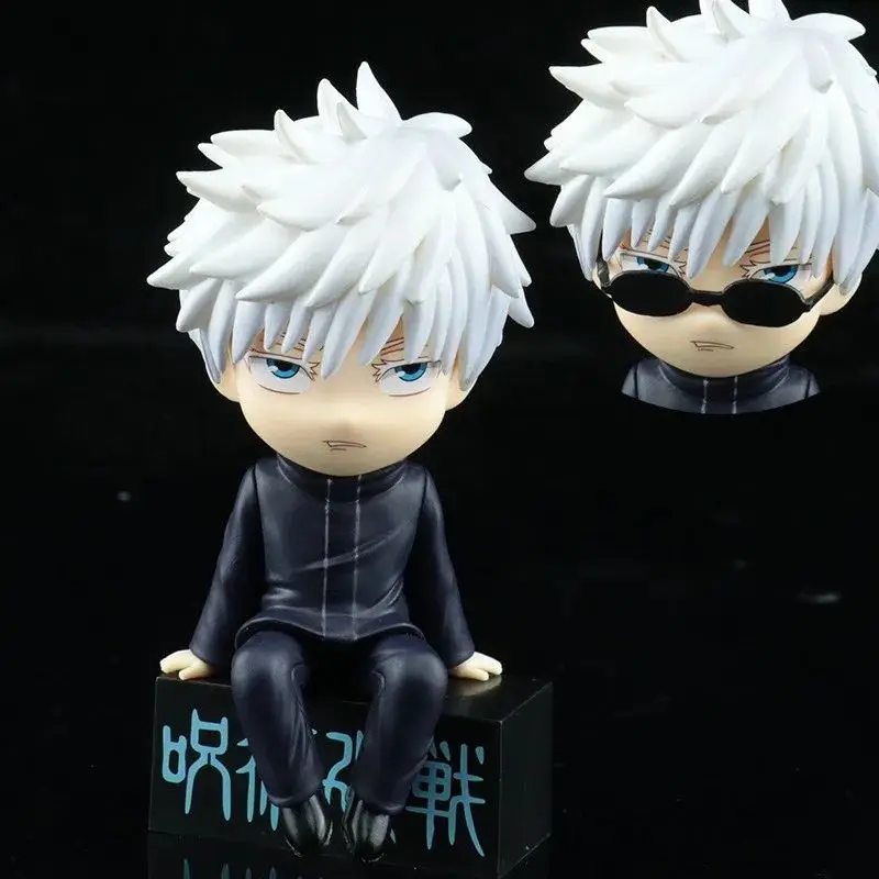 11cm Jujutsu Kaisen Anime Figure Q Version Sitting Satoru Gojo Action Figure Itadori Yuji Figurine Car Ornaments Model Doll Toys