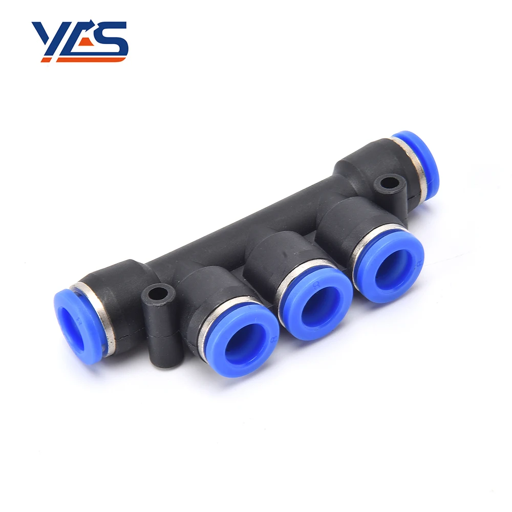 PK Multiple Pneumatic Connector Plastic Fittings Pneumatic Pipe Push In Fitting 5 Way pneumatic quick coupling PK-4 PK-6 PK-8