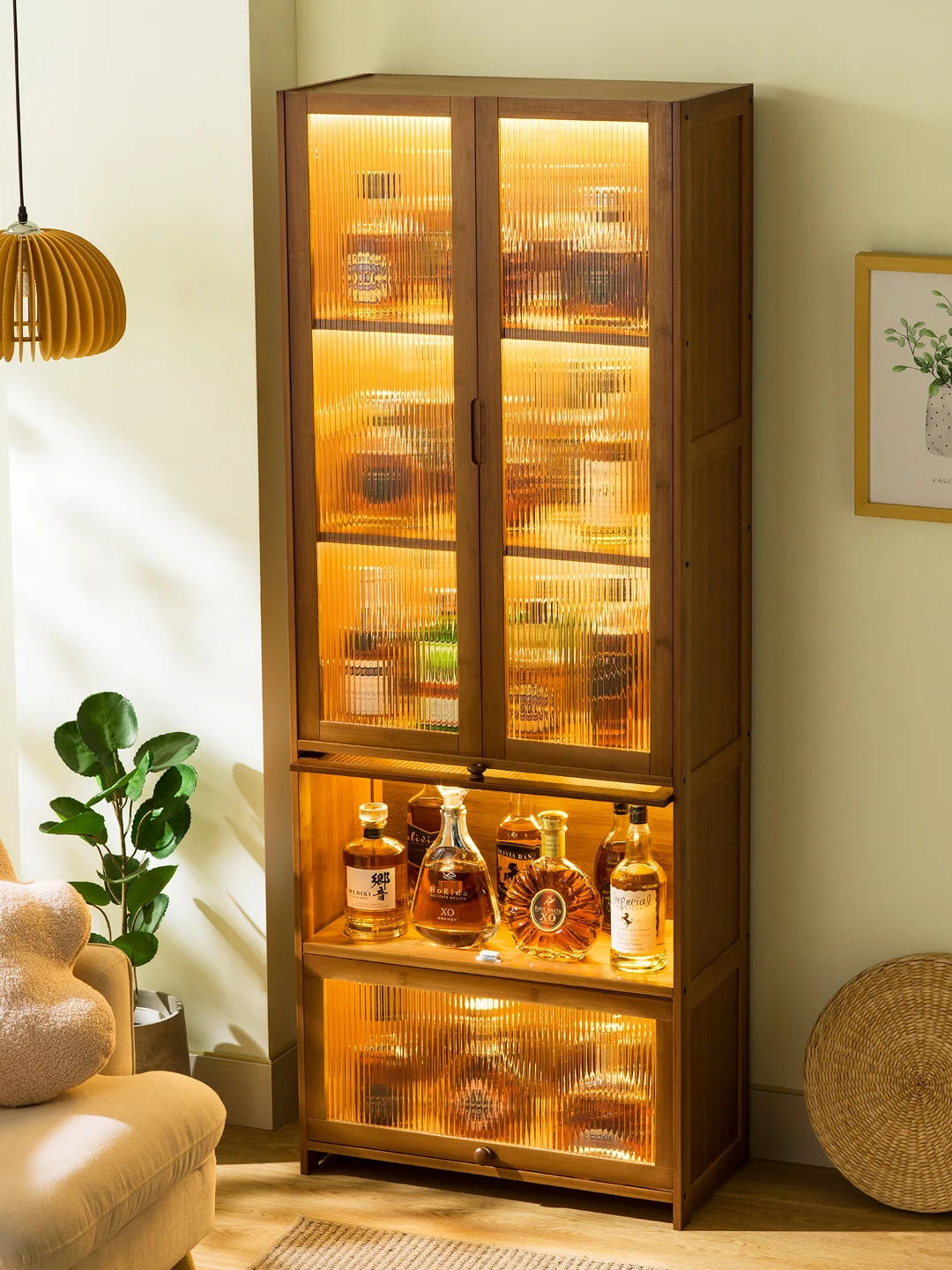 Wine Cabinet Display Cabinet Modern Simple Side Cabinet Shelf Living Room Against Wall Small Wine  Figure Locker