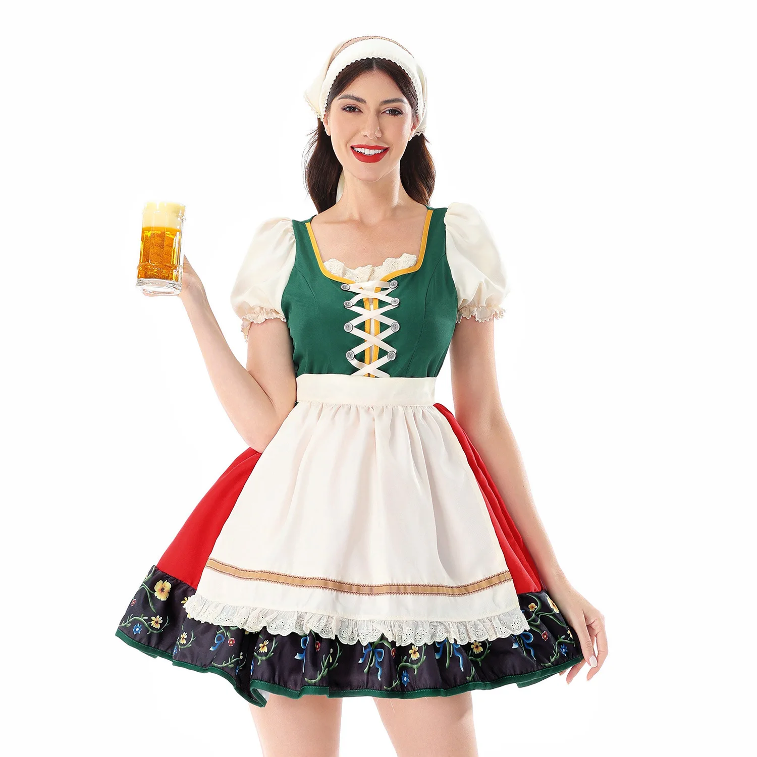 Costume de festival du ours bavarois pour femmes, tenue de spectacle pour le carnaval de Munich, style champêtre, vêtements d’Halloween pour femmes.