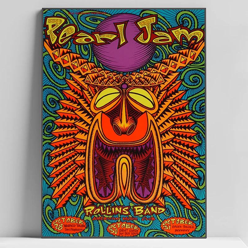 الأمريكية روك باند اللؤلؤ المربى المشارك لوحات كبيرة الحديثة غرفة المعيشة الديكور الملصقات لجدار ديكور قماش ديكورات المنزل