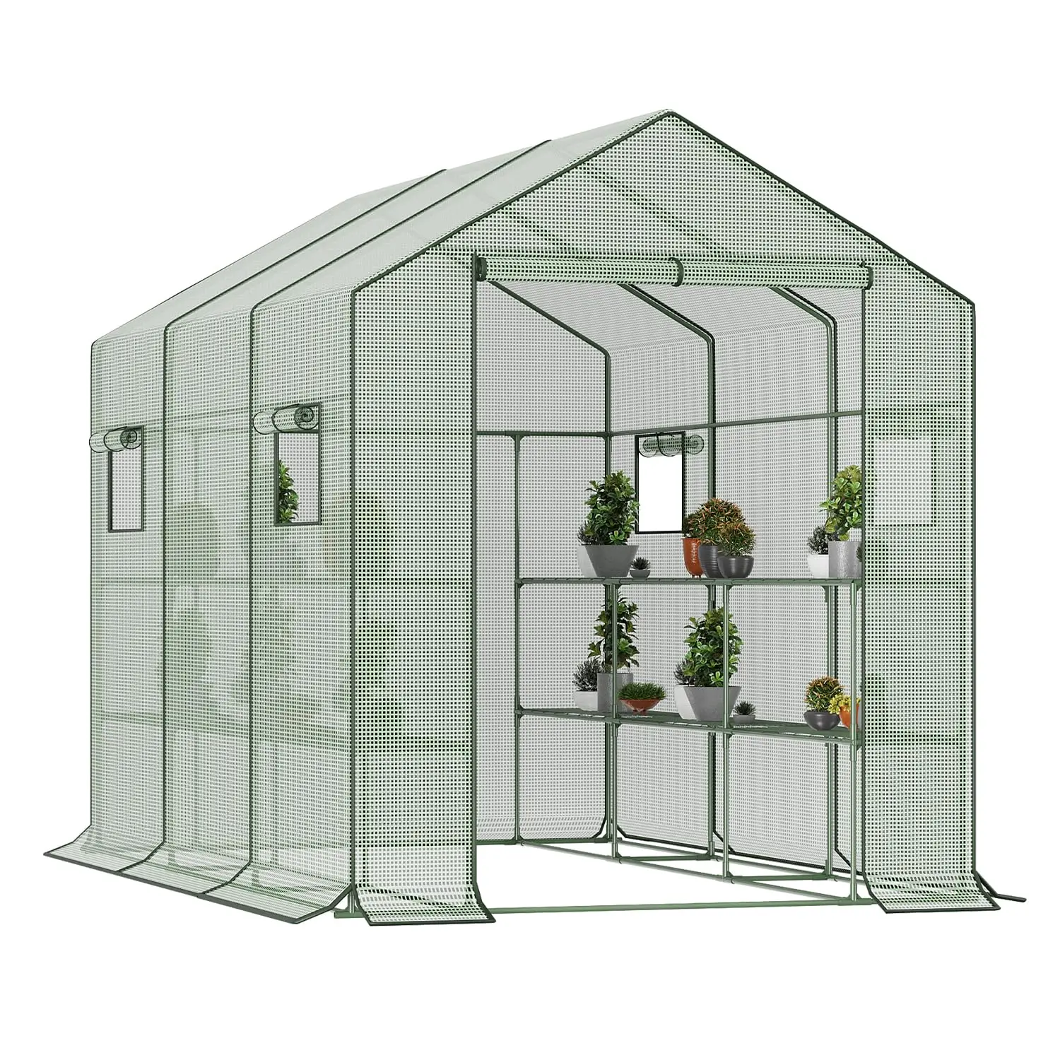 

9.75 ft Big Greenhouse, Waterproof Green Houses for Outdoor Garden, Portable Greenhouse for Yard with Roll-Up Zipper, 18 Shelves