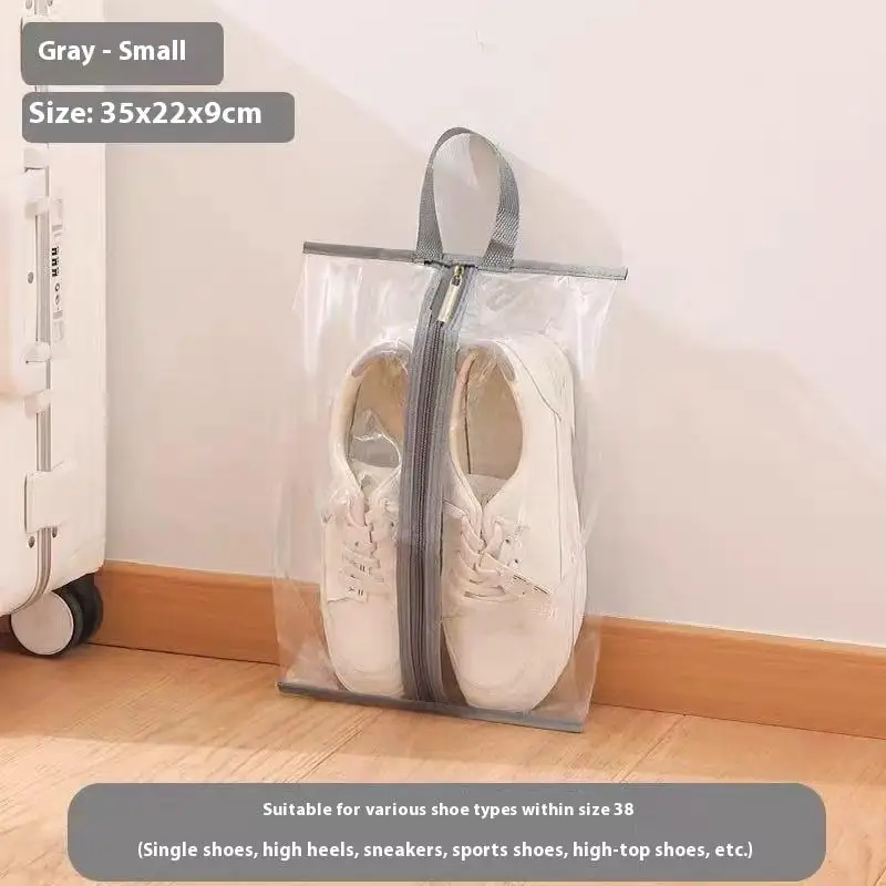 Portable Shoe Storage Bag Clear Wide Opening Design Durable Travel Organizer For Shoes Clothes Space-Saving Essential