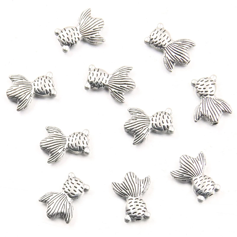 20 Pcs/Lot Antique Silver Plated Zinc Alloy fish Charms Pendants Handmade Decoration VintageFor Jewelry Making DIY Findings