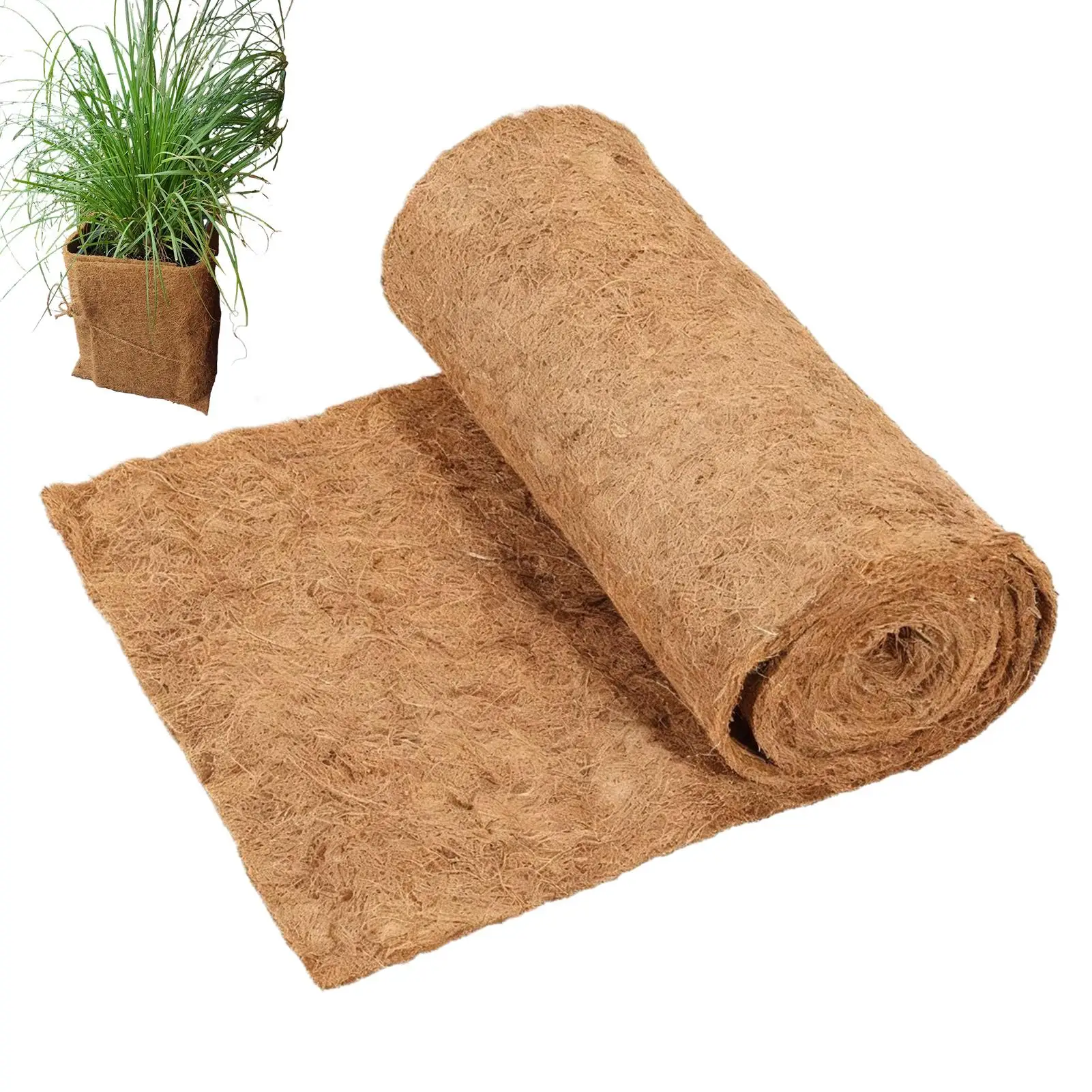 Plant Fiber Roll Reptile Carpet Mat Reptile Bedding Supplies Insulation Flowerpot Basket Coconut Coir Liner Sheet Plants Protect