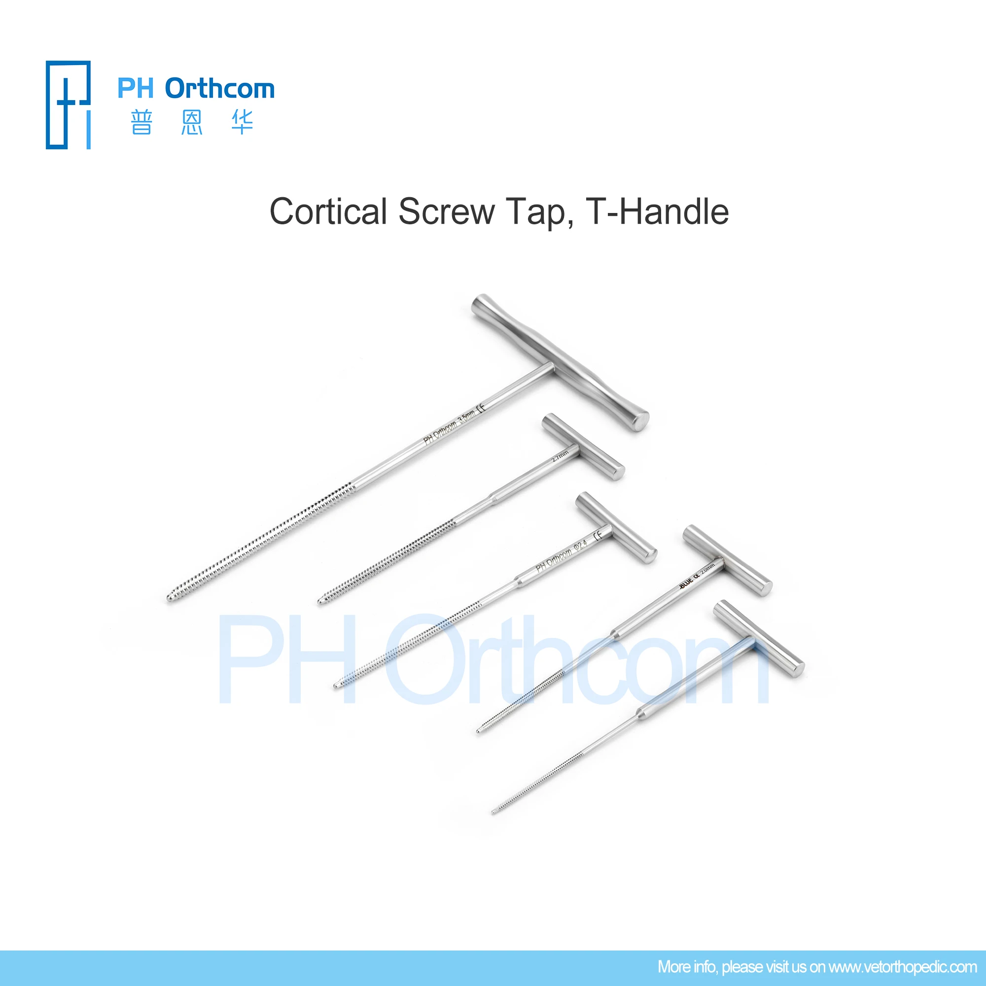 Orthopedic Surgical Instruments Tools Cortical Screw Tap, T-Handle Veterinaria Pets Mascotas Medical Supplies and Equipments