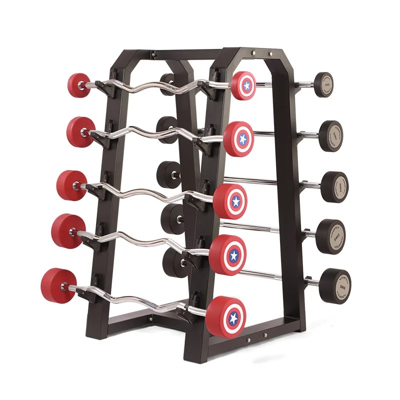 

Fixed PU small barbell, straight bar curved bar Captain America weightlifting barbell