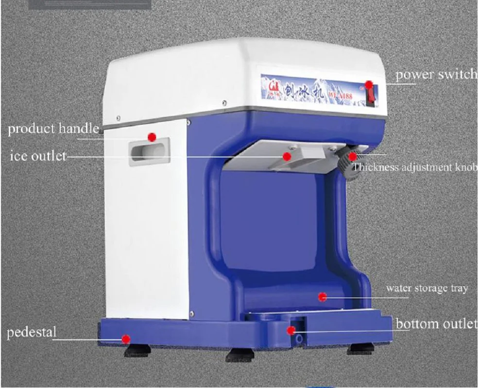 Commercial High-Power Fully Automatic Sand Ice Machine Snowflake Shaped Continuous Ice Crusher Machinery